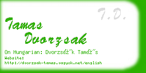 tamas dvorzsak business card